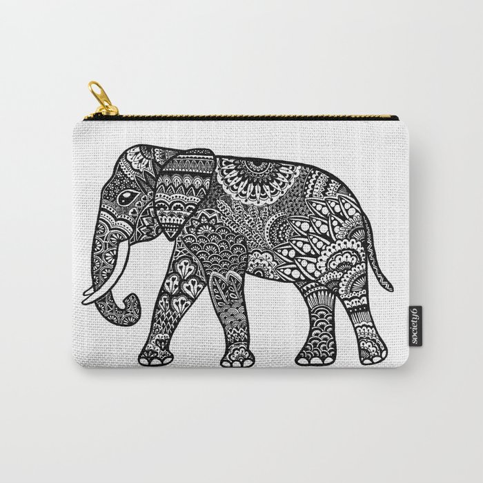 Zentangle elephant pattern Carry-All Pouch