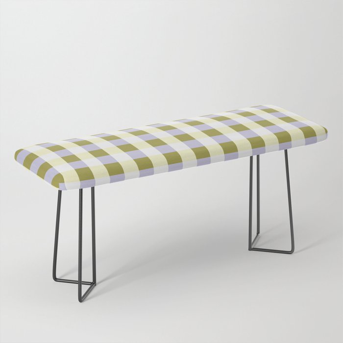 Checks-olive and yellow Bench