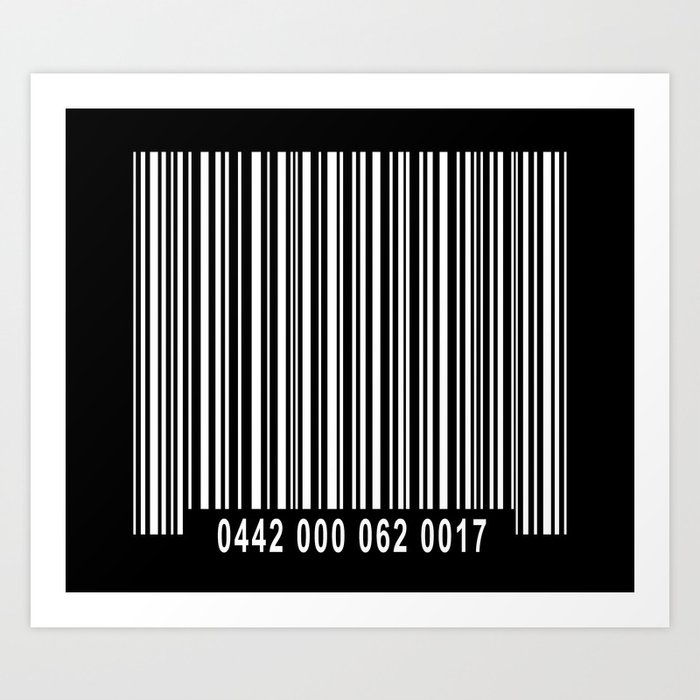 Barcode Inverse Art Print