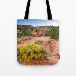 Palo Duro Canyon Cave and Wildflowers Tote Bag