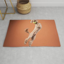 Funny Active Dog Jumping Happy Small Area & Throw Rug