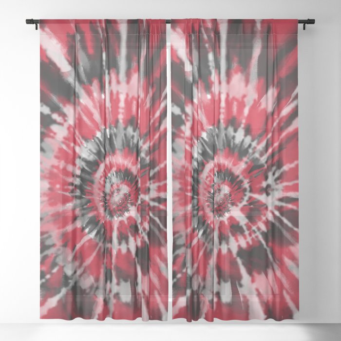 Red Tie Dye Sheer Curtain By Chinhairdesigns Society6