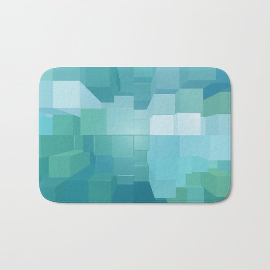 Blue and Green 3D Bath Mat