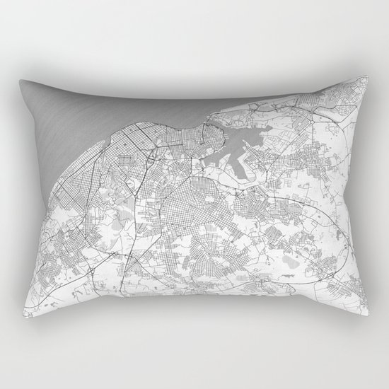 Havana Map Line Rectangular Pillow