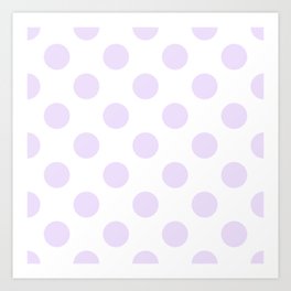 Geometric Orbital Circles In Pale Delicate Summer Fresh Lilac Dots on White Art Print