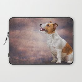 Jack Russell Terrier. Drawing, illustration funny dog Laptop Sleeve