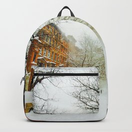 NYC @ Snow Time Backpack | Backtoschool, Pop Art, Ny, Architecture, Brooklyn, Anoellejay, Photo, Digitalmanipulation, Alicianoellejones, Other 