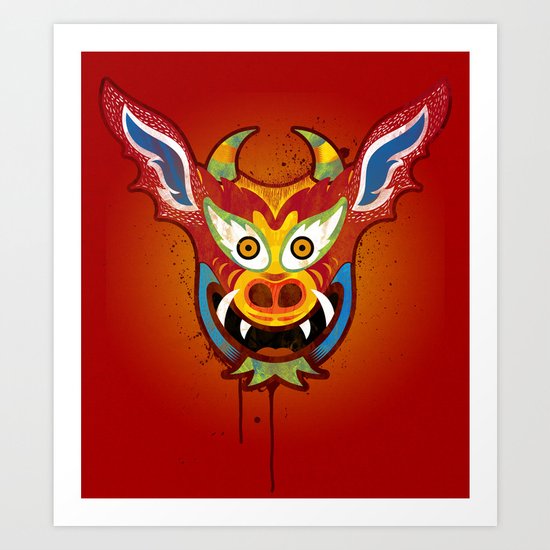 Yare Devil Mask Art Print