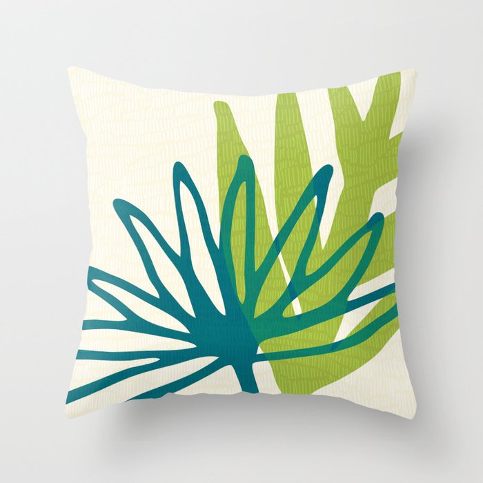 Playful Abstract Plant Shapes Throw Pillow