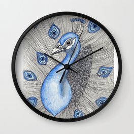Peacock Pattern Wall Clock