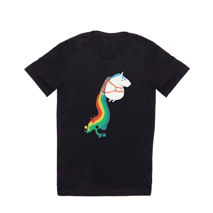 Fat Unicorn on Rainbow Jetpack T Shirt