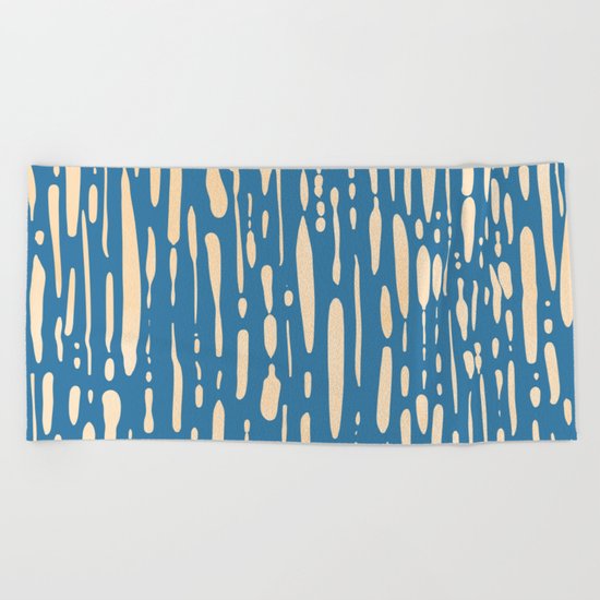Ice Melt Stripes - Orange Sherbet on Saltwater Taffy Teal Beach Towel