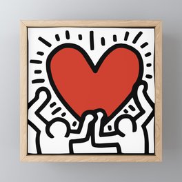 Haring - Heart Framed Mini Art Print | Paint, Pop Art, Art, Minimal, Print, Contemporary, Haring, Popular, Famous, Artist 