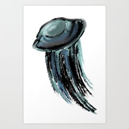 jellyfish In ocean Art Print