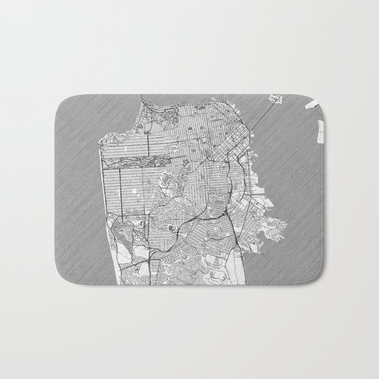 San Francisco Map Line Bath Mat