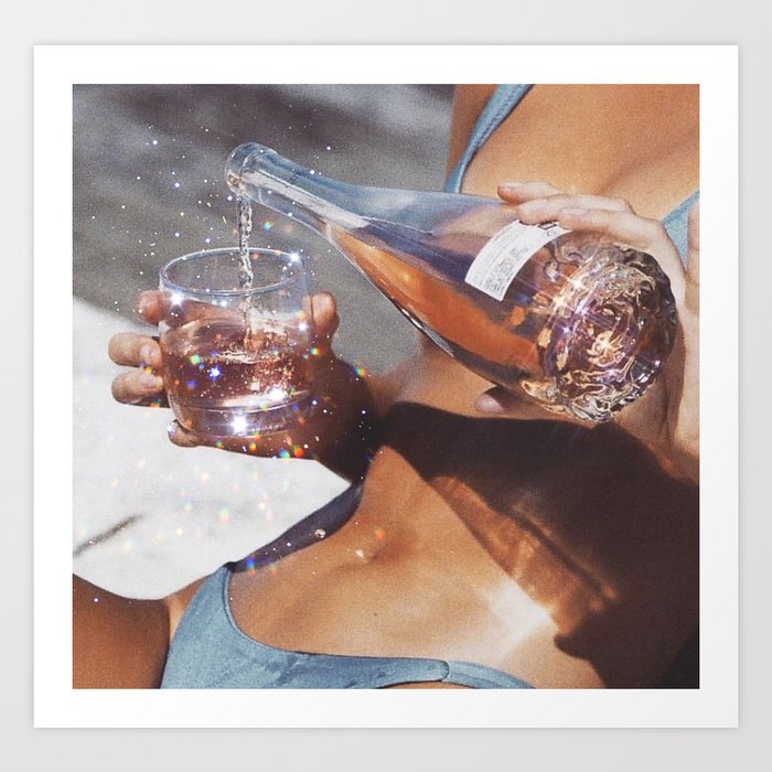 WATER ENERGY | collage art by Yana Potter | glitter art | collage creative | summer mood | sunshine Art Print