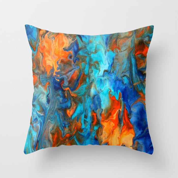 Orange and on sale teal throw pillows