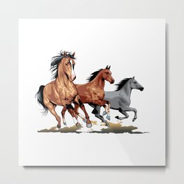 3 Running Horses Metal Print | Showjumping, Equestrianlife, Mares, Eventing, Arabian, Equestrian, Dressage, Rearing, Stallion, Horses 