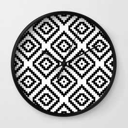 Scandi Hygge Black & White Geometric Pattern Wall Clock