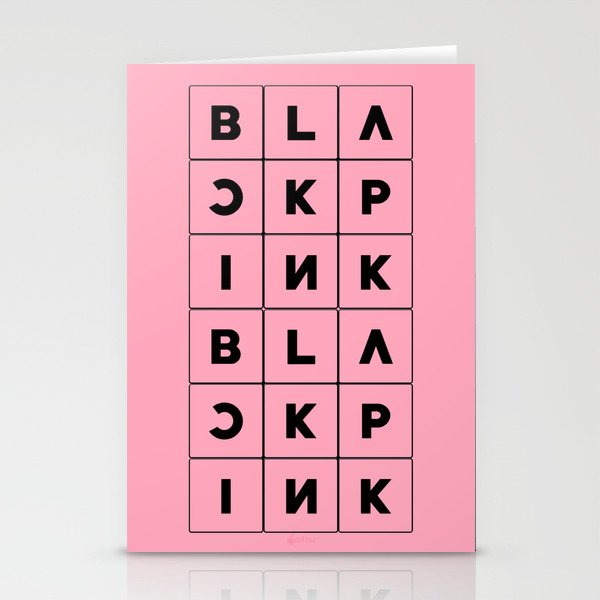 Blackpink Square Up Pink V1 Stationery Cards By Kottsu Society6