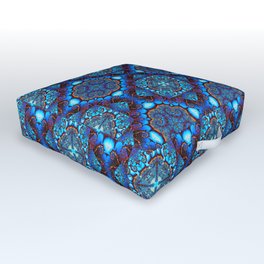 blue moroccan tile pattern Outdoor Floor Cushion