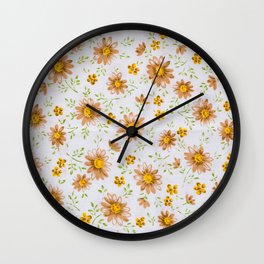 Minimalistic Ditsy Flowers Wall Clock