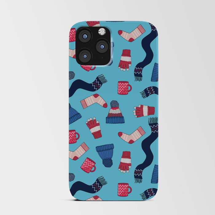 Winter Clothes Retro Repeating Pattern  iPhone Card Case