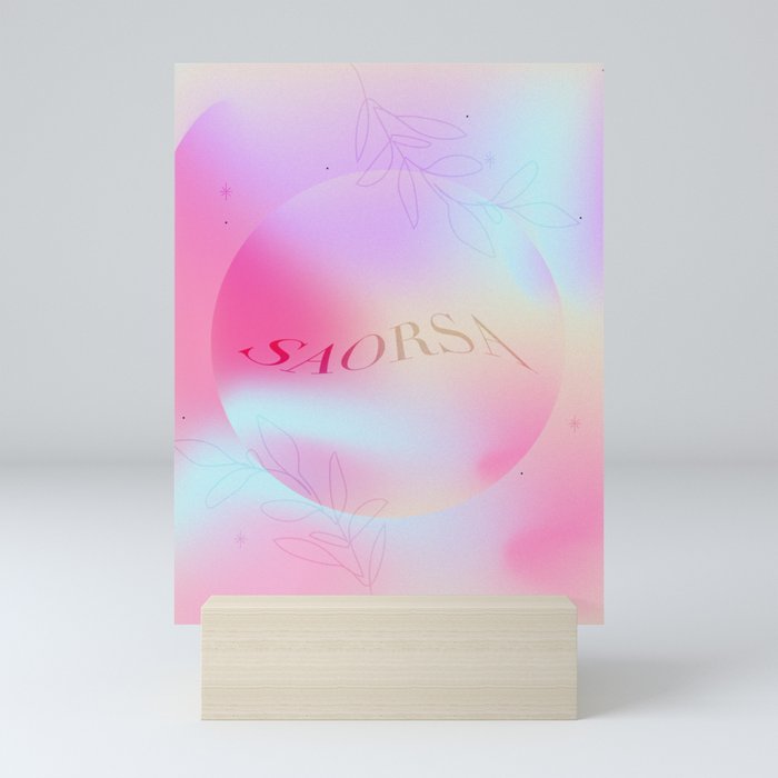 saorsa - freedom gradient energy vintage abstract pastel art  Mini Art Print