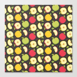 Colorful apple seamless pattern design Canvas Print