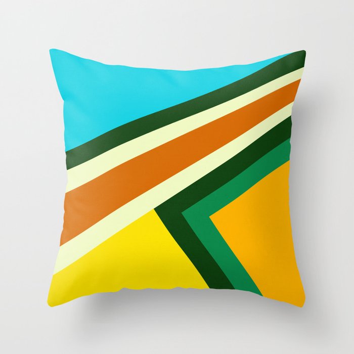 Geometric Retro Vintage Design Throw Pillow