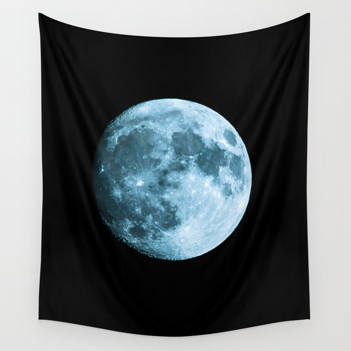 Moon on black background – Space Photography Wall Tapestry