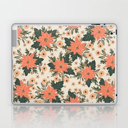 Christmas flower bouquet-coral peach and off-white Laptop Skin