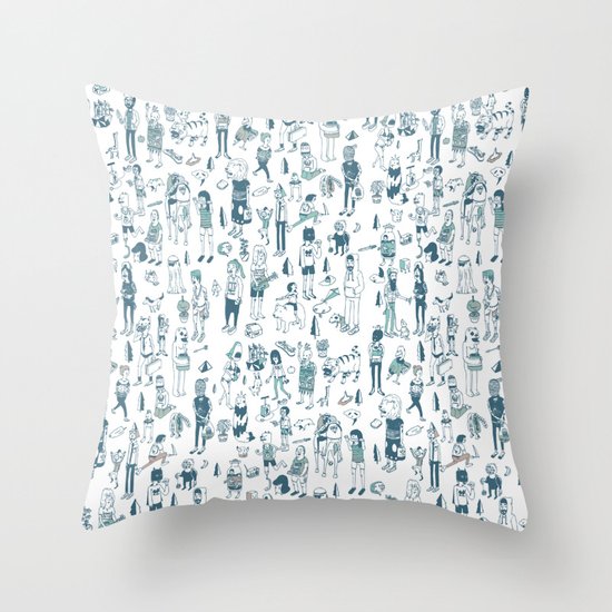 Crowd Pattern Throw Pillow