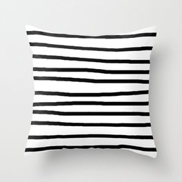 Simply Drawn Stripes in Midnight Black Throw Pillow
