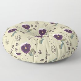 Purple Pansies on Repeat Floor Pillow