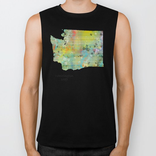 Washington state map Biker Tank