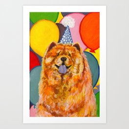 Chow Chow with Balloons Art Print