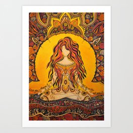 Meditation woman Art Print