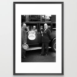 Bureau of Prohibition Agents - 1930 Framed Art Print | Barroom, Alcohol, Stopsign, Lawenforcement, Liquorcontrol, Beer, Photo, Police, Prohibition, Spirits 