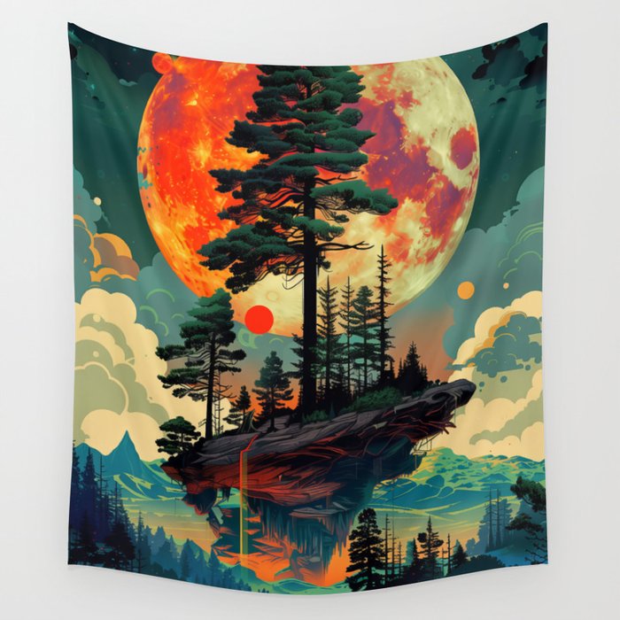 Moon Tree Dreamscape Wall Tapestry