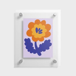 Blue Orange Flower Floating Acrylic Print
