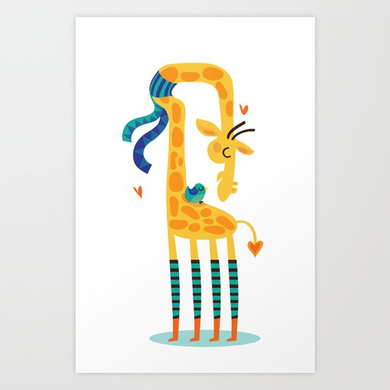 The bird and the giraffe Art Print