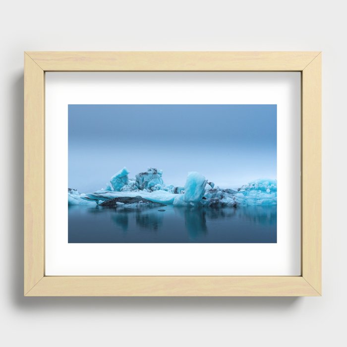 Glacier lake | Travel photography Iceland print - Jökulsárlón Recessed Framed Print