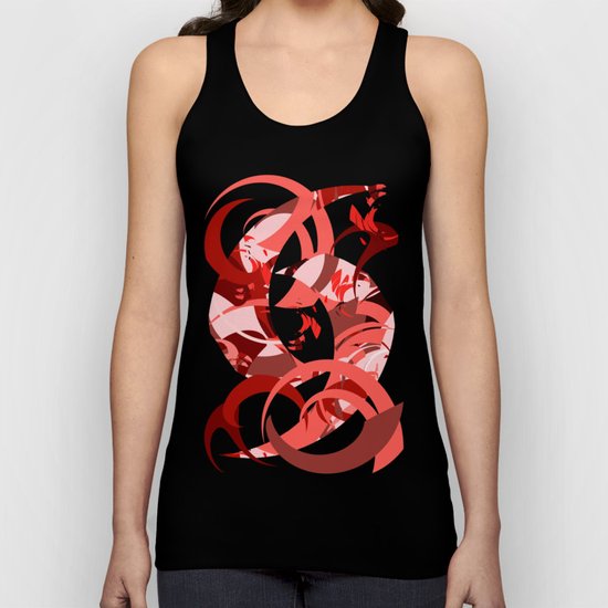 Abstract Curls - Burgundy, Coral, Pink Unisex Tank Top