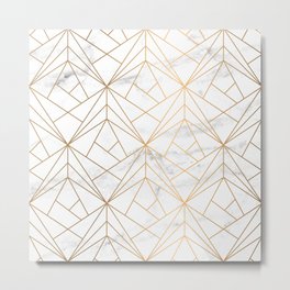 Marble, Geometry and Gold Metal Print | Gold, Pattern, Marble, Stones, Trend, Outline, Rocks, Tiled, Trendy, Fracture 