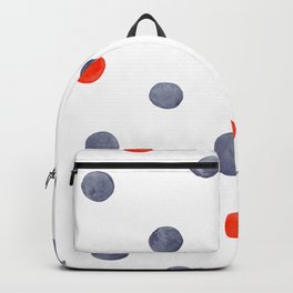Watercolor random dots - gray and orange Backpack | Grey, Simple, Watercolor, Modern, Irregular, Abstract, Teenager, Bigdots, Illustration, Gray 