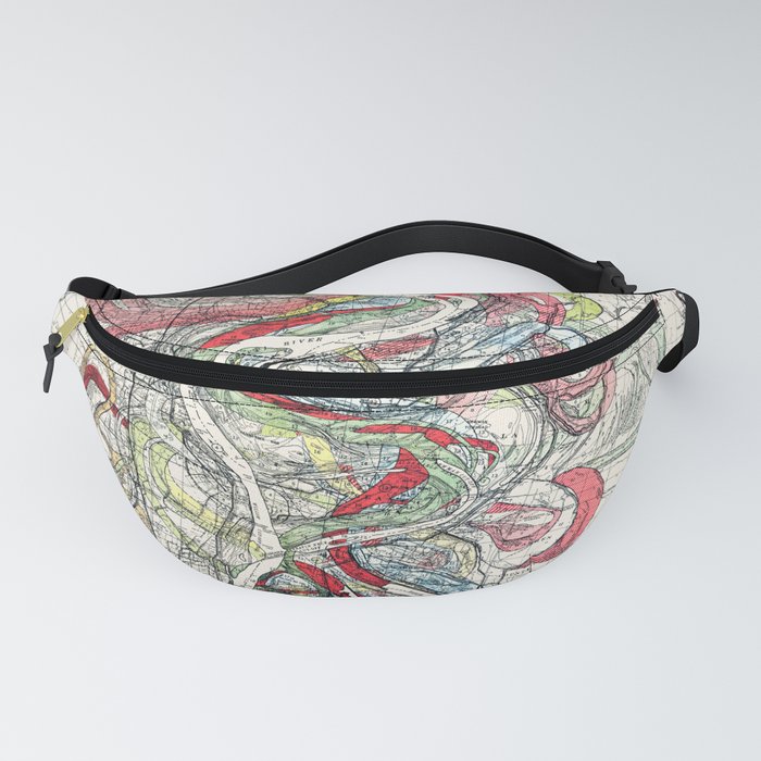 Beautiful Vintage Map of the Mississippi River Fanny Pack