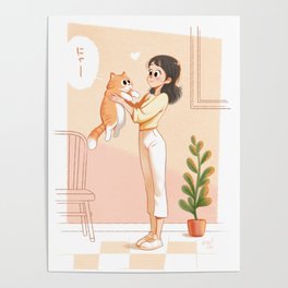 The cat and the girl Poster