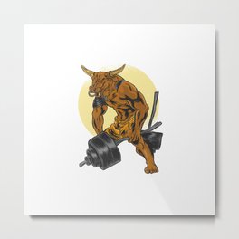 Muscular Minotaur Metal Print | Gym, Fit, Taurus, Weights, Pump, Muscle, Graphicdesign, Dumbbell, Strongman, Fitness 