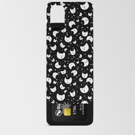 Cat heads floating on a black background Android Card Case